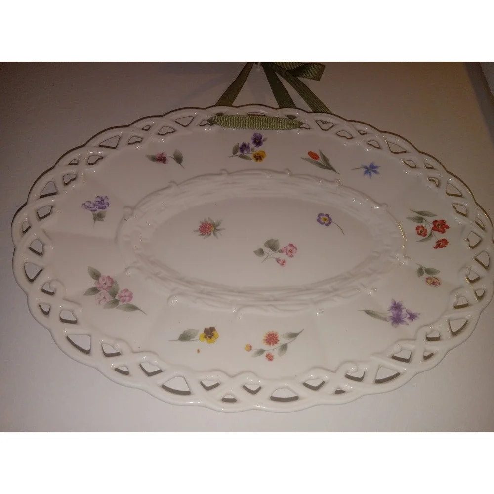Lenox Posey Basket Vanity Serving Tray Open Weave 10